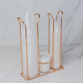 Suporte Organizador Porta Copos 200ml e 50/80ml Porta Mexedores Rose Gold - Ela Decora